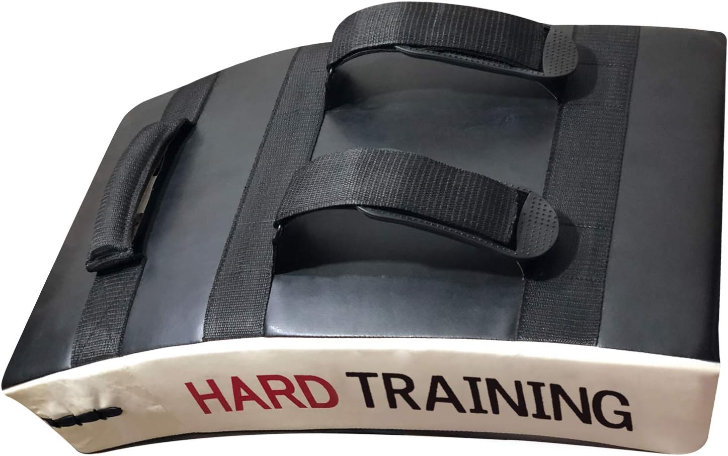 PSS Curved Kick Boxing Strike Multi-Layer Shield Training pad for Martial Arts MMA Muay Thai Kicking Boxing pad (Sold as a Single Item) - 1111 Black/White