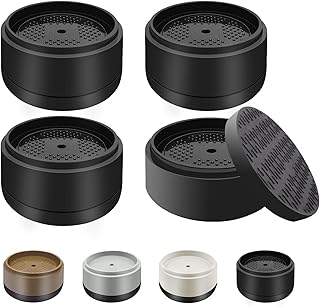 Furniture Risers Bed Risers Heavy Duty 1 inch, 2 inch, 3 inch, 4 inch Round Adjustable Bed Lifts Riser for Desk Legs Table Couch Sofa Chair Refrigerator Washing Machine (1 Inch, Black, 4 Pack )