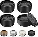 Furniture Risers Bed Risers Heavy Duty 1 inch, 2 inch, 3 inch, 4 inch Round Adjustable Bed Lifts Riser for Desk Legs Table Couch Sofa Chair Refrigerator Washing Machine (1 Inch, Black, 4 Pack )