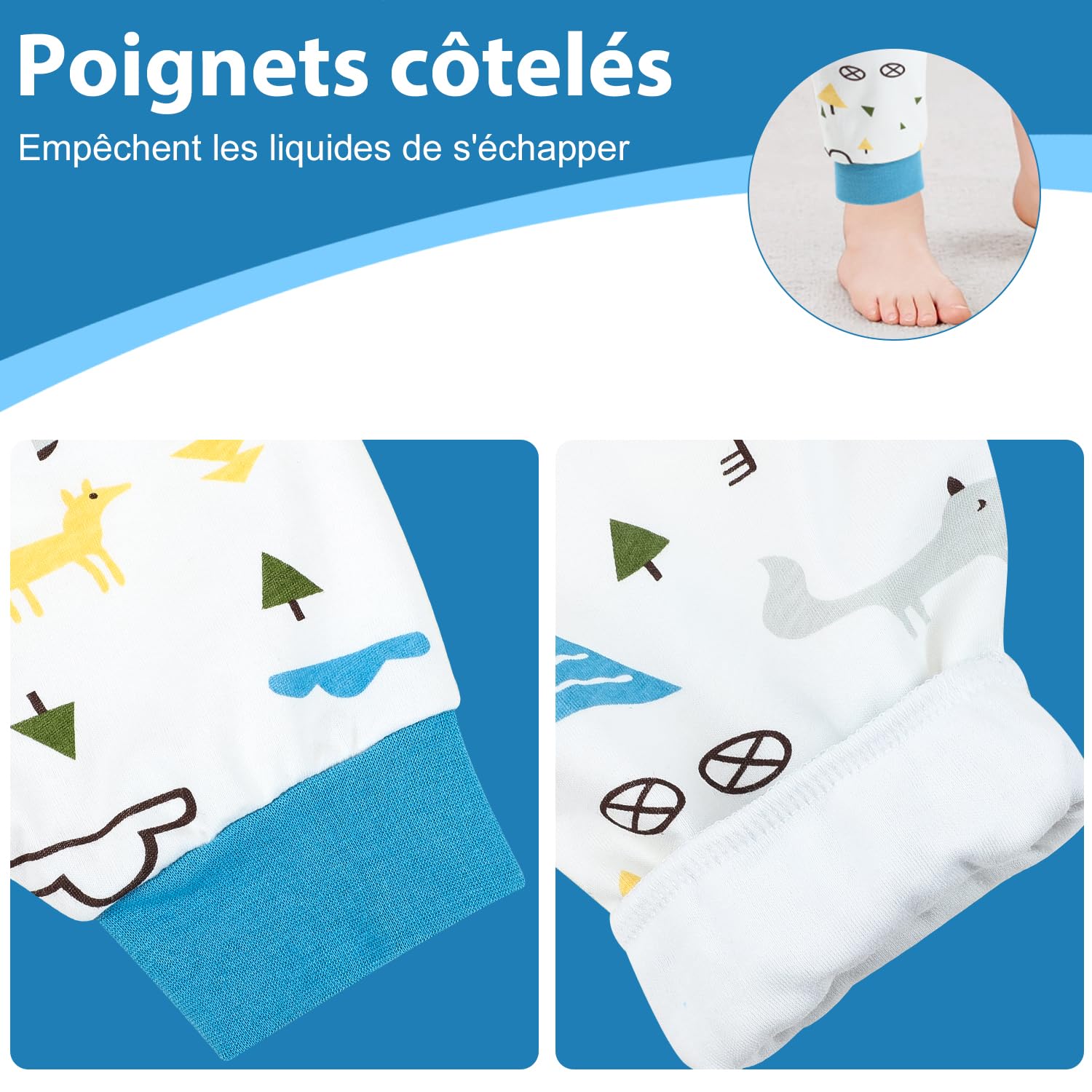 FLYISH DIRECT Pantalons Apprentissage Propreté Enfant Absorbant, Jupes de couches Réutilisable, Culotte Apprentissage enfant Lavable, 2 Pcs, 2-3 ans, S