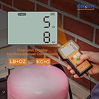 Vista 5 de Báscula Elitech LMC-100F+ de carga para refrigerante, 110 libras, de alta precisión, para Freon, para calefacción, ventilación y aire acondicionado