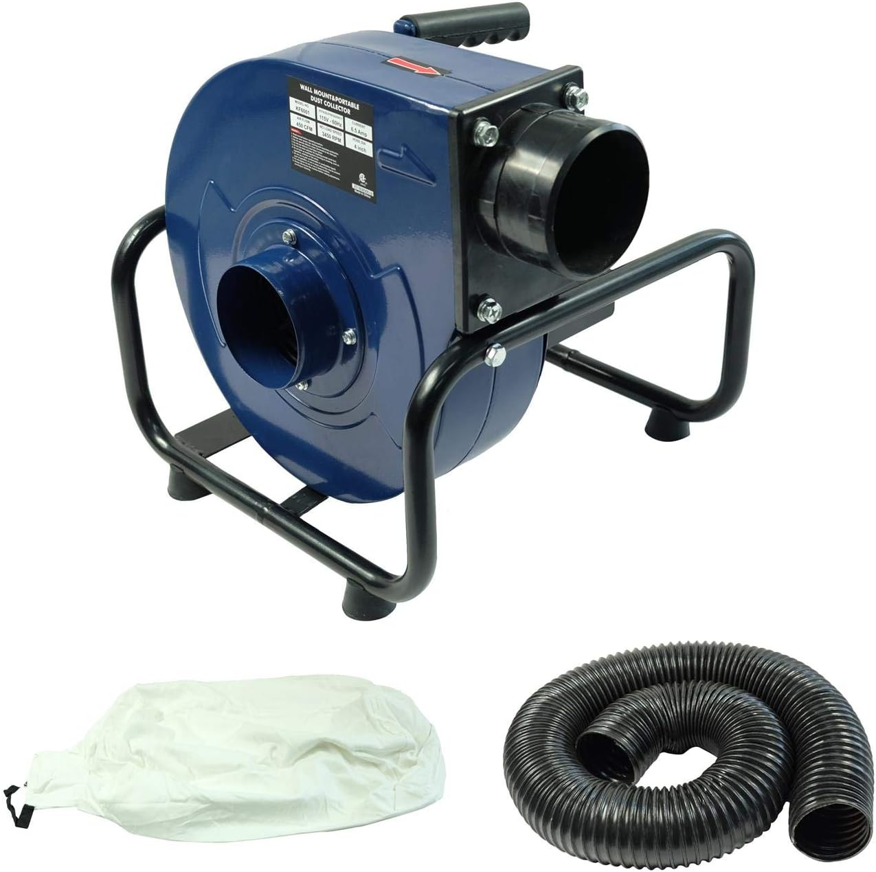 KF6001 Dust Collector Max 450 CFM Air Flow Wall Mount 13 Gal with 2 Micron Dust Bag, wood dust collector, vacuum dust collector