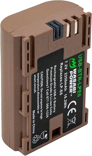 Miniatura 8 de Wasabi Power Reemplazo de batería USB (Serie Ginger) para Canon LP-E6, LP-E6N para Canon EOS 5D Mark II/III/IV, 5DS, 6D Mark II, 7D Mark II, 70, 80,