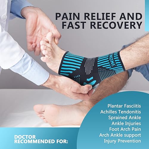 Miniatura 4 de Lusenone Tobillera para mujeres y hombres (par), manga de tobillo de compresión, los mejores calcetines de apoyo de tobillo para fascitis plantar,