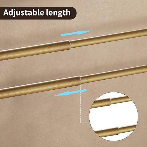 Miniatura 3 de Leyden Toallero de latón antiguo, soporte ajustable para toallas, doble retro, accesorios de baño, montaje en pared, estilo vintage