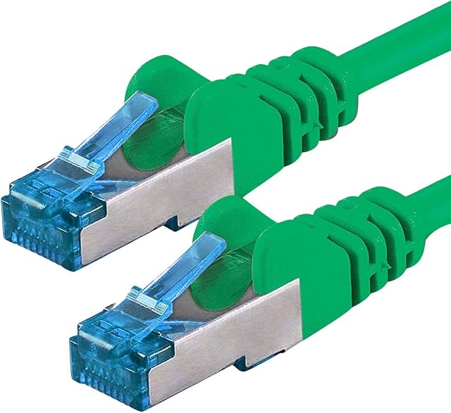 1aTTack.de 3m - CAT6a - network cable green - 1 piece CAT 6 A patch cable 10000 Mbit s SFTP PIMF 500 MHz compatible with CAT5 CAT6 CAT7 CAT8 DSL Internet Switch Router