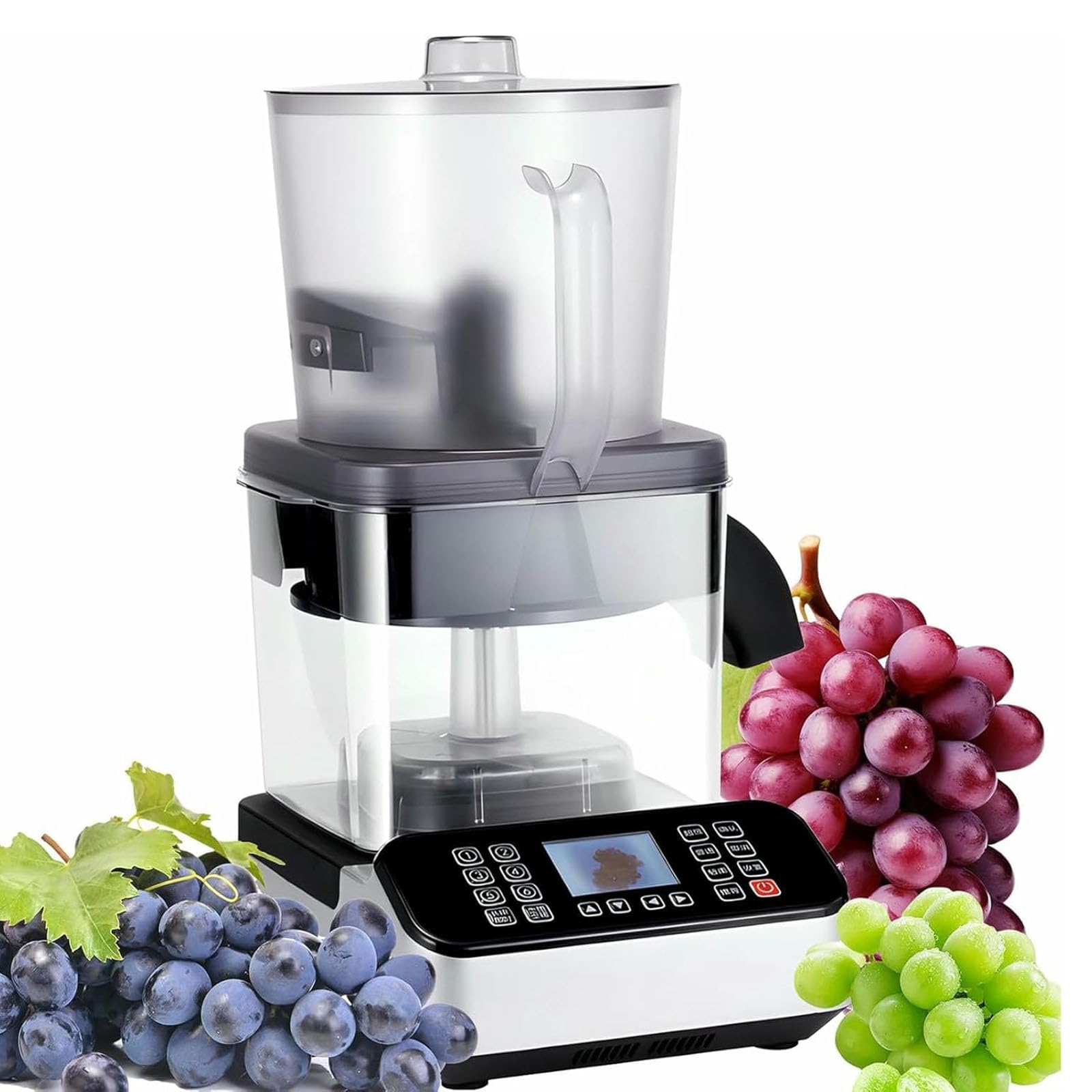 Máquina peladora eléctrica de uva, cortador giratorio automático de 2500 W, 6 niveles de tiempo ajustables, pelado rápido en 20 segundos, capacidad para hasta 6 libras de uvas, uso en cocina