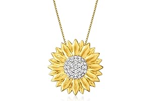 Floral Elegance: 0.70 ct. t.w. White Topaz Sunflower Pendant Necklace for Women