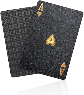 Black Diamond Playing Cards - Waterproof Deck for Magic, Poker, and Casino Fun. Ideal for Parties and Special Occasion Gifts (Black Diamond, 1 Deck)