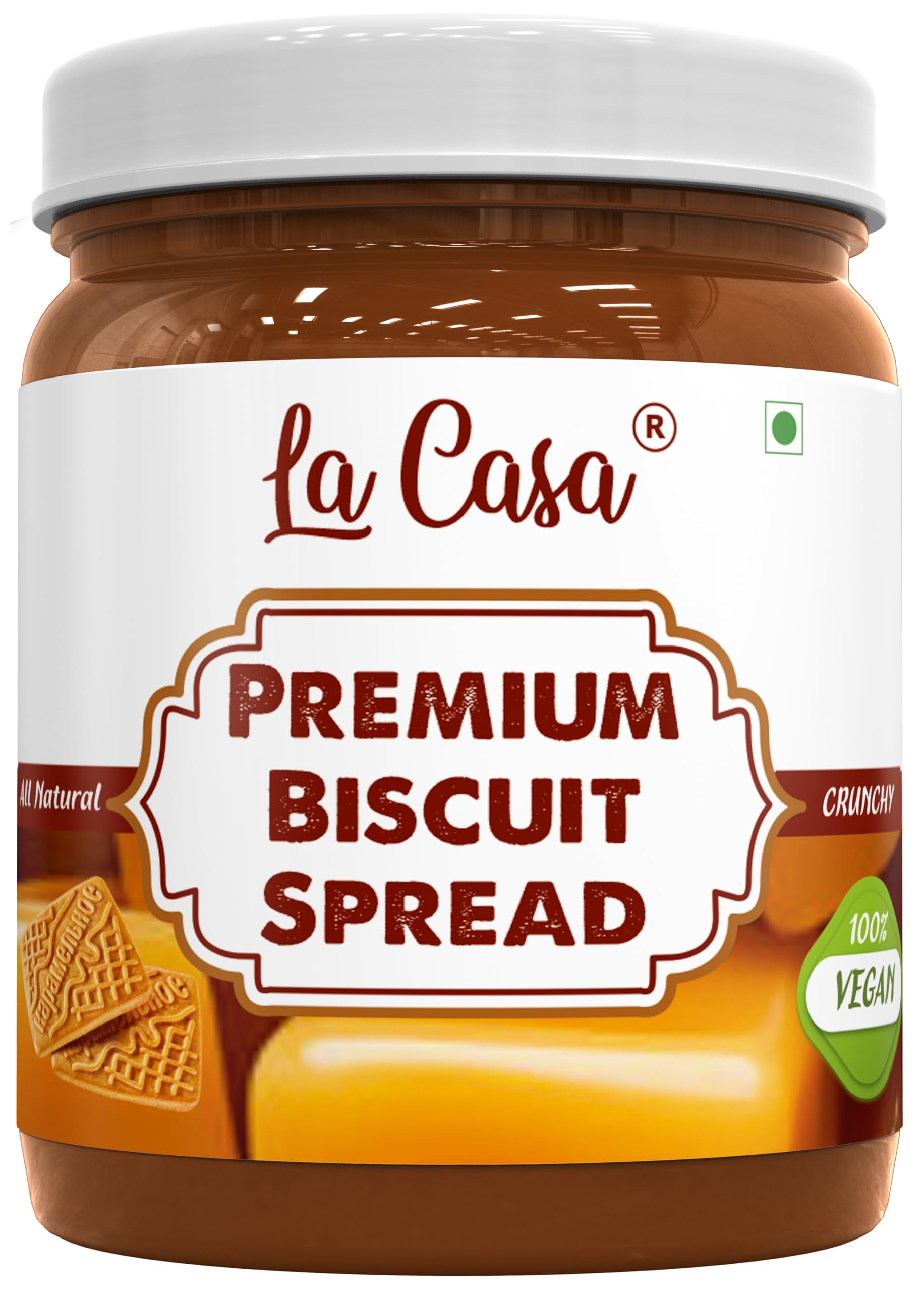 La Casa Biscuit Spread | Made in India | Vegan & CRUNCHY | Caramelised & Cinnamon Cookies Spread | 350g |