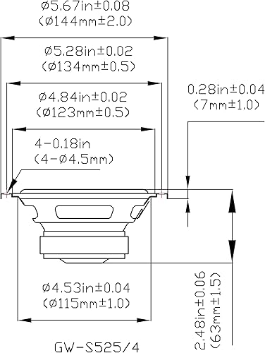 Miniatura 2 de Goldwood Sound GW-S5254 Poly Cone - Woofer de 5.25 pulgadas, altavoz de repuesto de 4 ohmios, 130 vatios, color negro