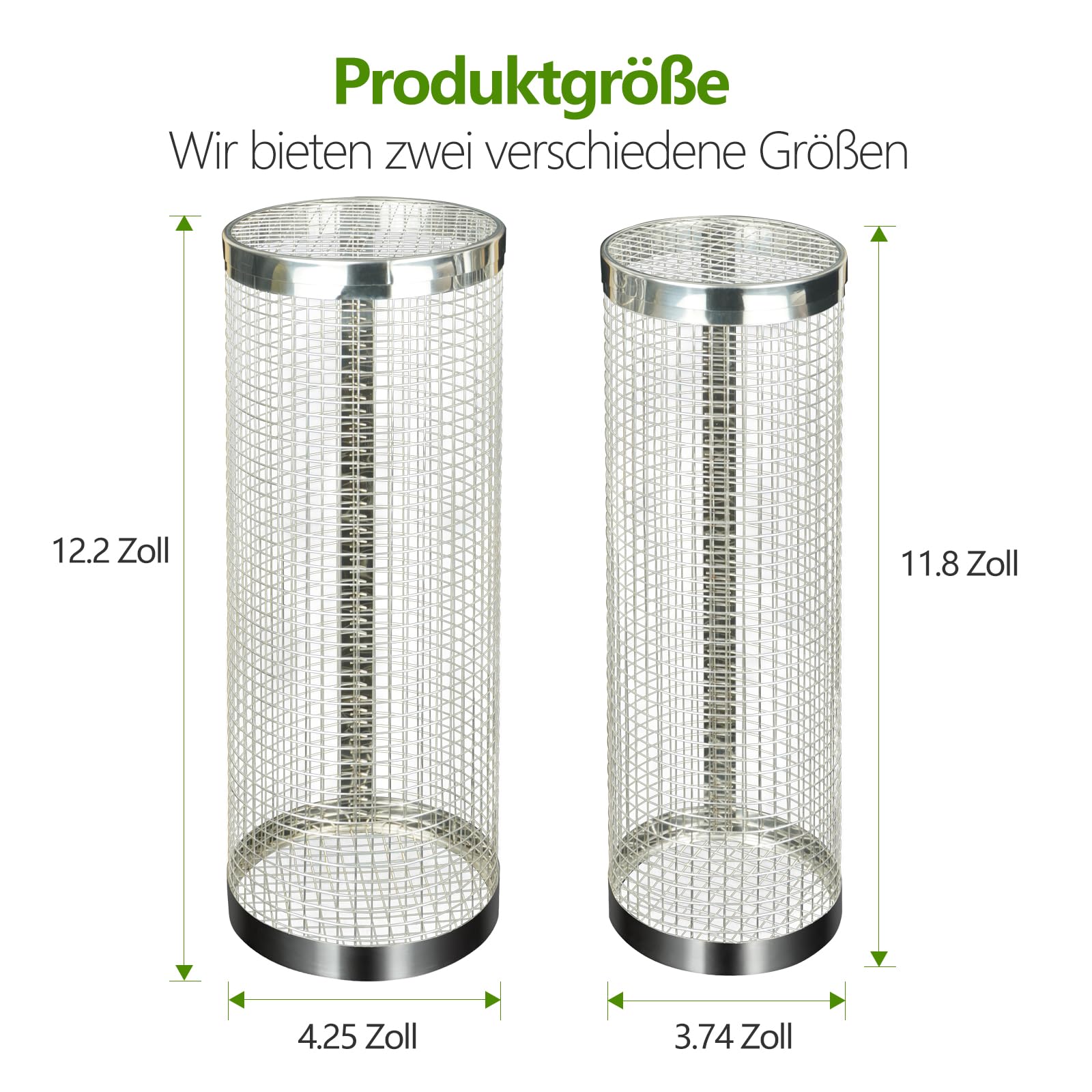 2 Packung Unterirdische Wurm Kompostierbestand - Kleine Runde Metall Edelstahl Komposter für Familiengarten, Kompostbehälter im Freien