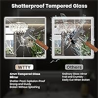 Vista 141 de WTTY LED Bathroom Mirror 32"x32" with Backlit and Front Light,Stepless Dimmable LED Mirror for Bathroom,Anti-Fog Lighted Bathroom Vanity Mirror