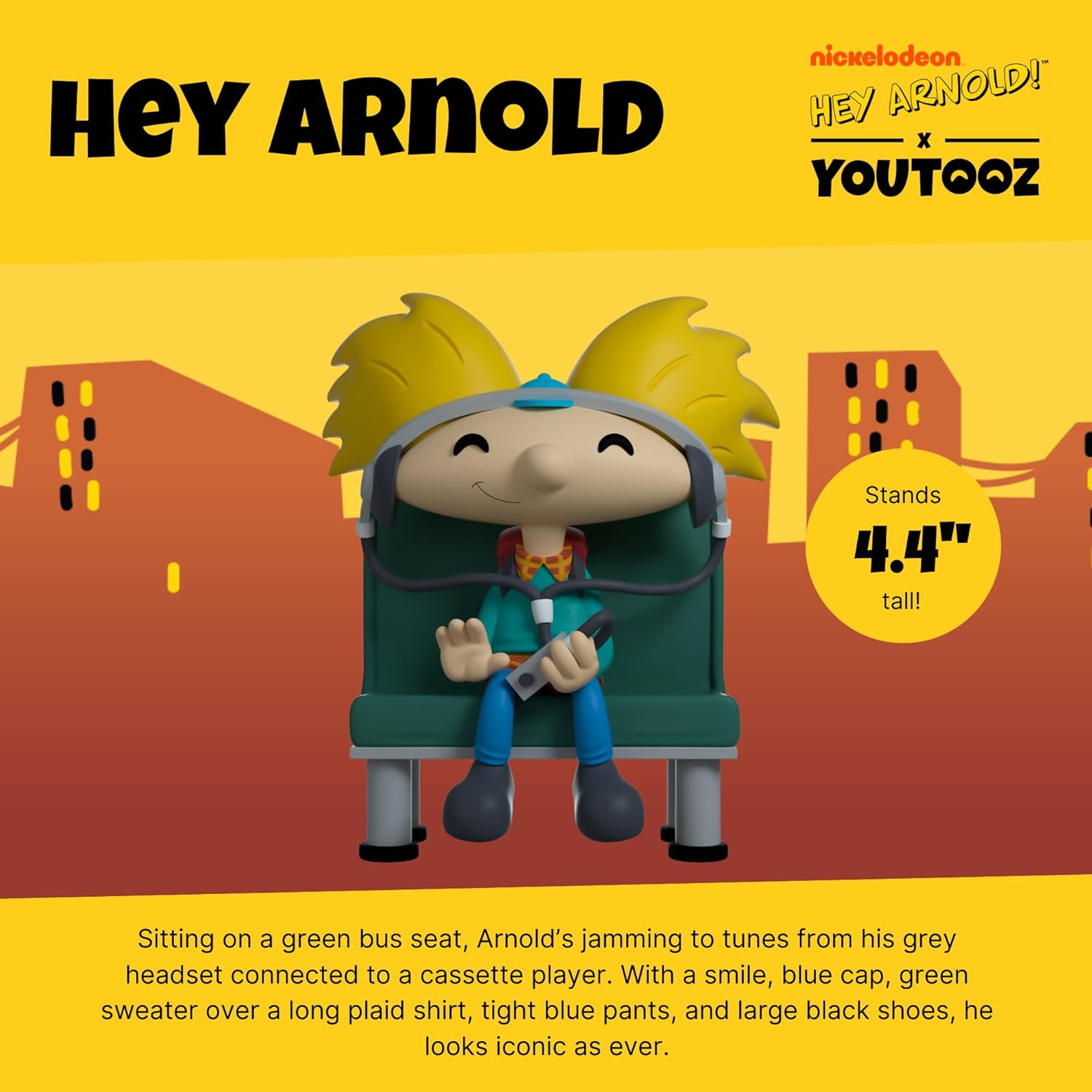 Youtooz Arnold Vinyl Figure 4.5" Action Figure Hey Arnold Figure Collection
