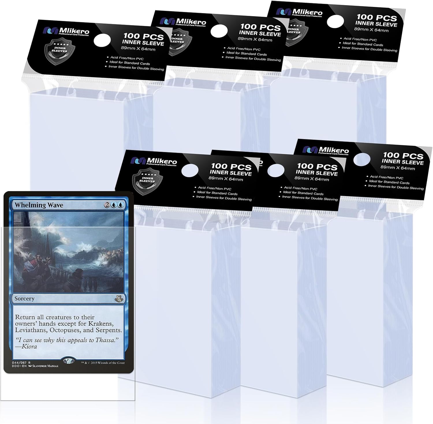 600 Pack Card Sleeves, Perfect Fit Inner Sleeves Ideal for Double-Sleeving, Trading Card Sleeve Compatible with MTG, TCG, Gaming Cards Clear 600 Inner Sleeve