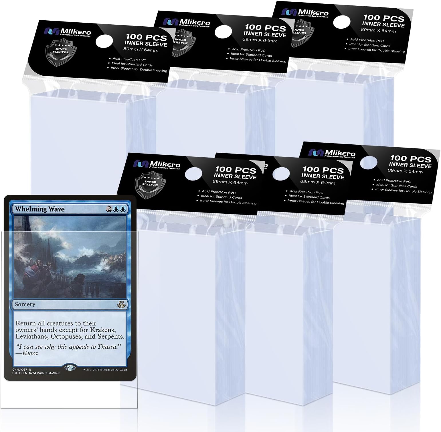 Mlikero 600 Pack Card Sleeves, Perfect Fit Inner Sleeves Ideal for Double-Sleeving, Trading Card Sleeve Compatible with MTG, TCG, Baseball, Football Cards.