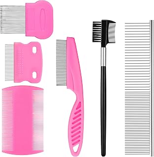 6 Pcs Pets Grooming Comb Kit for Small Dogs Tear Stain Remover Comb Dog Face Combs for Eye Cleaning Gentle Grooming Tool Dematting Tool for Cats Dogs Remove Knots Stains Crust Mucus