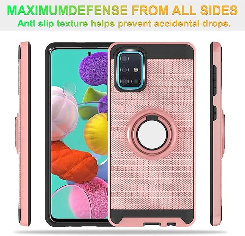 Miniatura 3 de Asuwish Funda compatible con Samsung Galaxy A51 4G, protector de pantalla de vidrio templado, soporte de anillo resistente, accesorios celulares