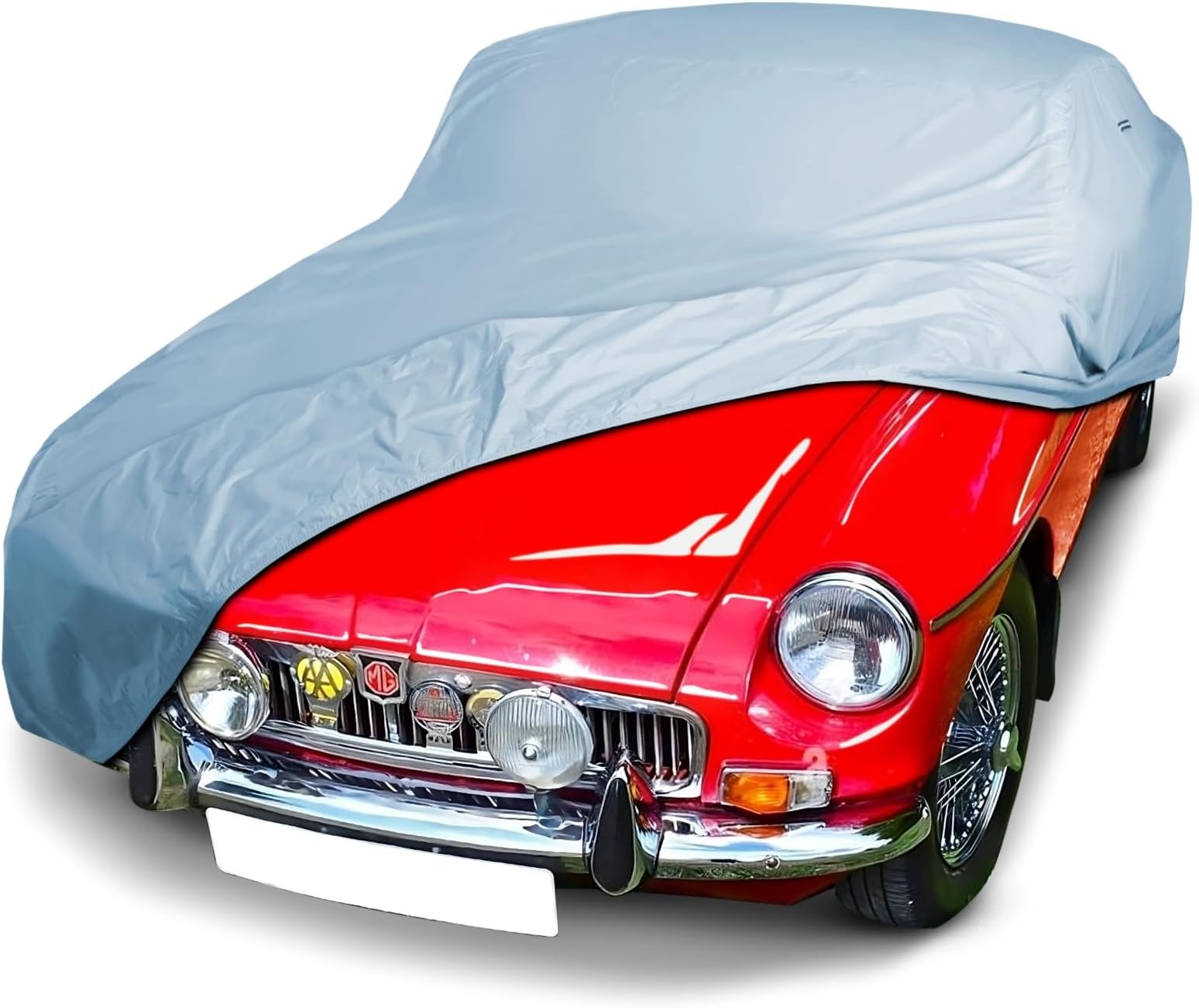 iCarCover Premium Car Cover for 1962-1981 MG MGB Roadster, GT Heavy Duty Waterproof All-Weather Automobiles Custom Fit Indoor Outdoor UV Snow Protection Covers with Straps and Bag