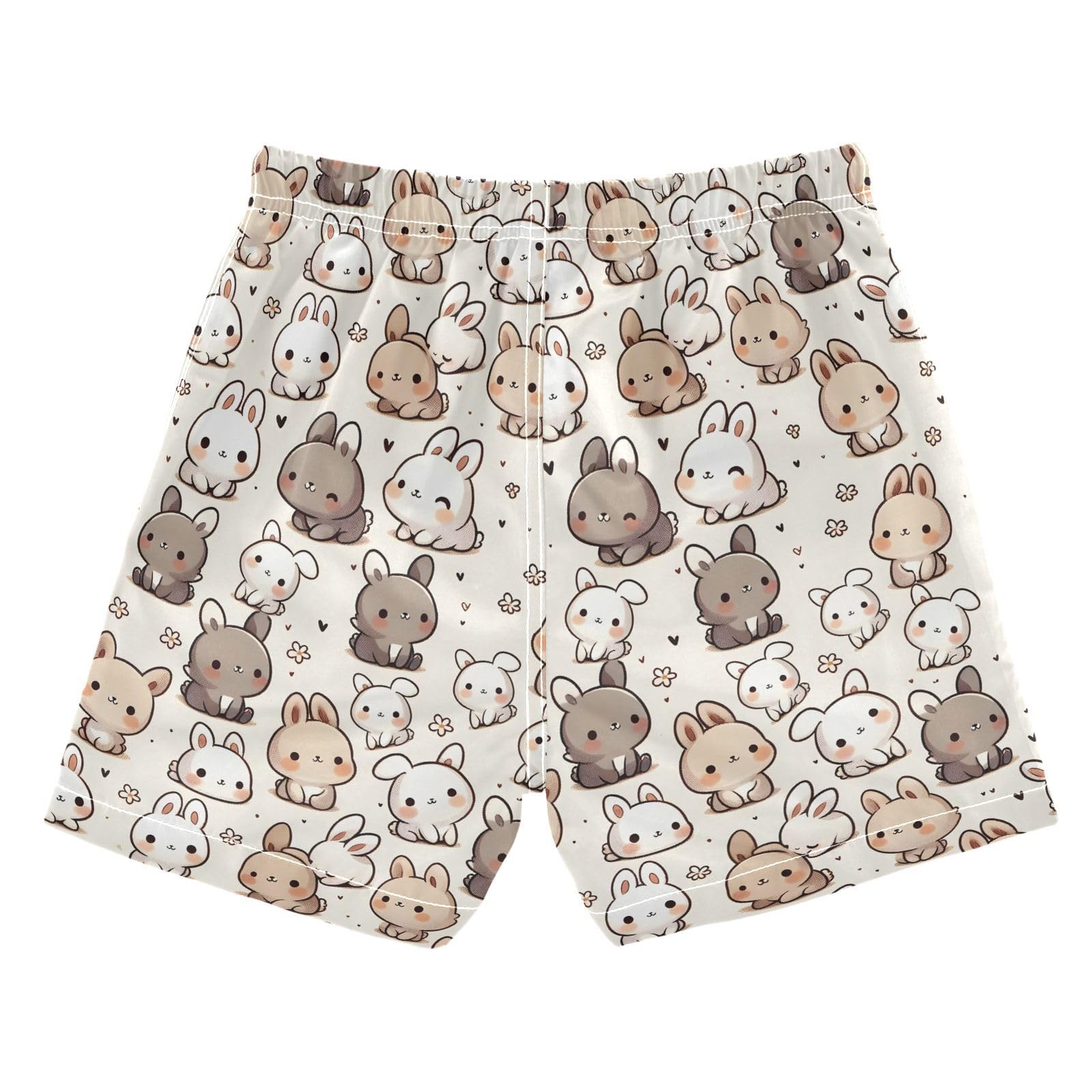 ALAZA Cute Rabbit Bunny Heart Boys' Swim Trunks Beach Shorts Quick Dry Swimsuit 4T Multicoloured