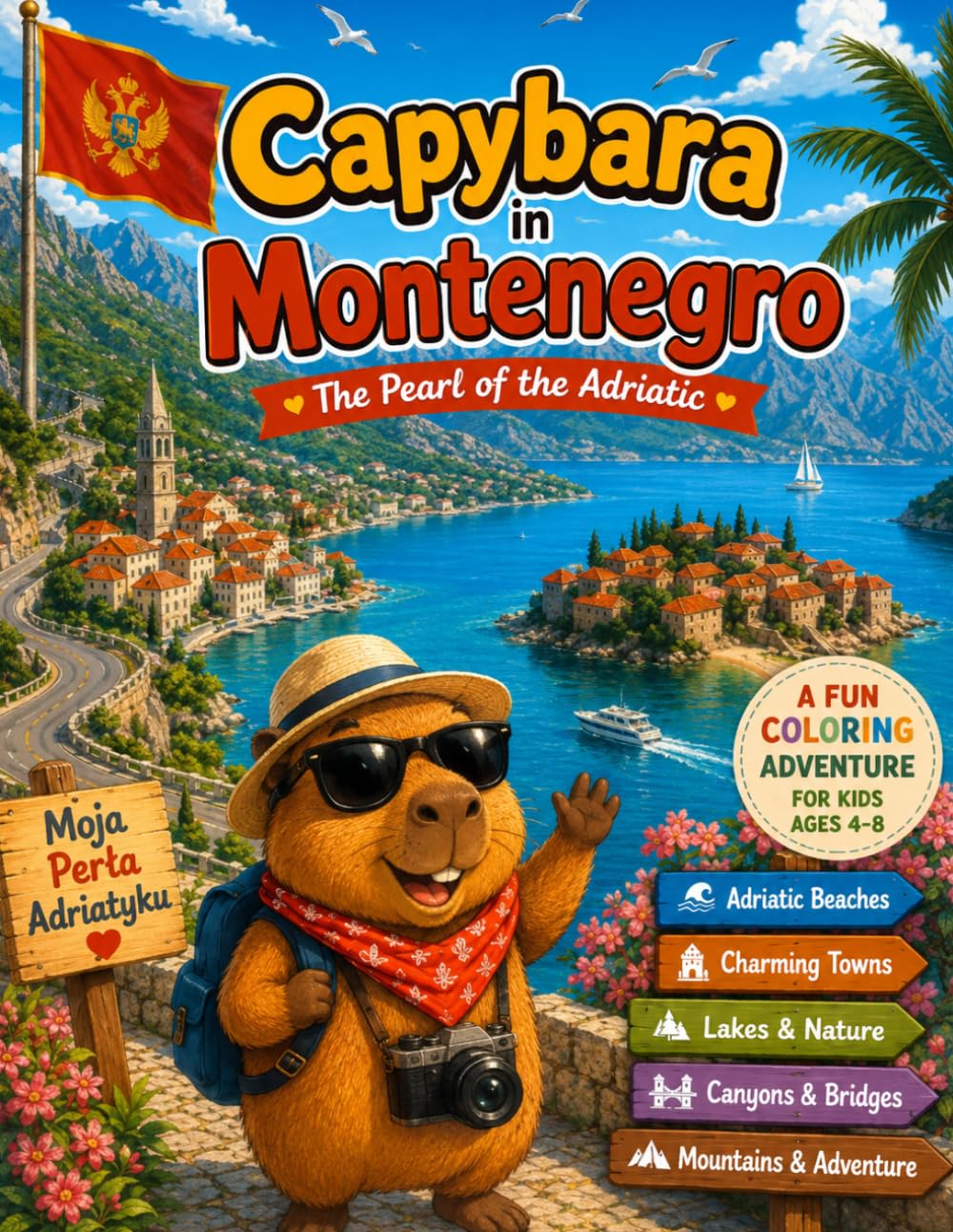 Capybara in Montenegro: The Pearl of the Adriatic | A Fun Coloring Adventure for Kids Ages 4-8 (Capybara Around the World)