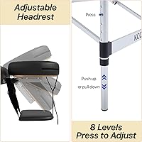 Vista 6 de KCC Mesa de masaje de espuma viscoelástica Premium portátil plegable, cama de masaje de altura ajustable, 213 cm de largo x 71 cm de ancho, cama