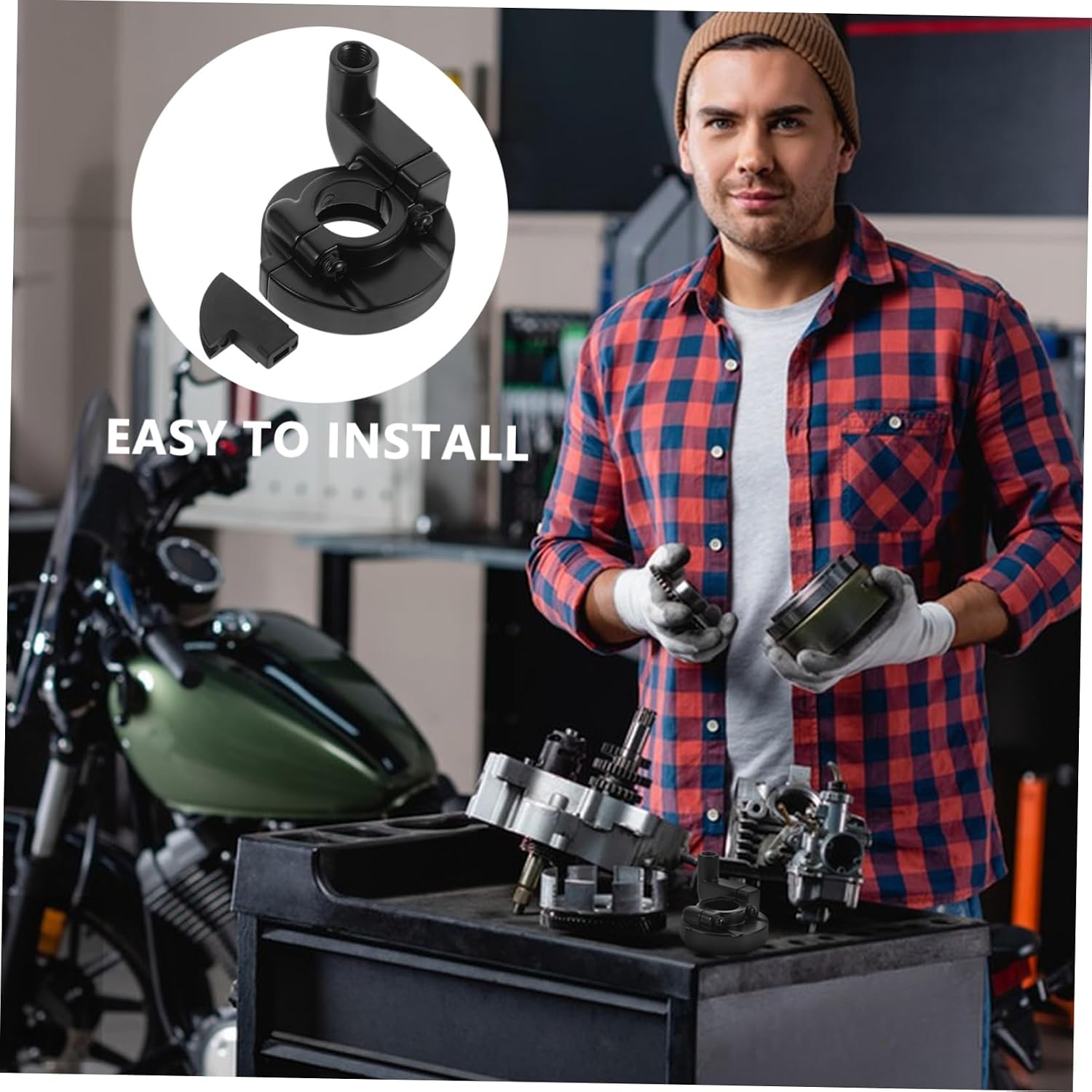 Vaguelly Throttle Grip Casing for Dirt Bikes Handlebar Twist Throttle Housing Clamp with Secure Cable Accessory Easy Installation Ergonomic Motorcycle Controls Bracket