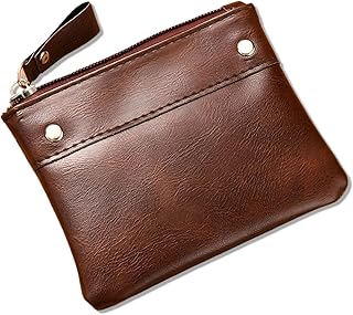 [TOEDNNQI] 小銭入れ コインケース メンズ レディース ミニ財布 軽量 小物入れ 小物収納 PUレザー ファスナー スリム 男女兼用 (コーヒー)