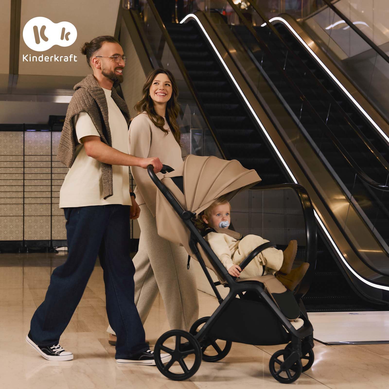 Kinderkraft LOOM Poussette compacte et légère, pliage automatique, jusqu’à 22 kg, Vert