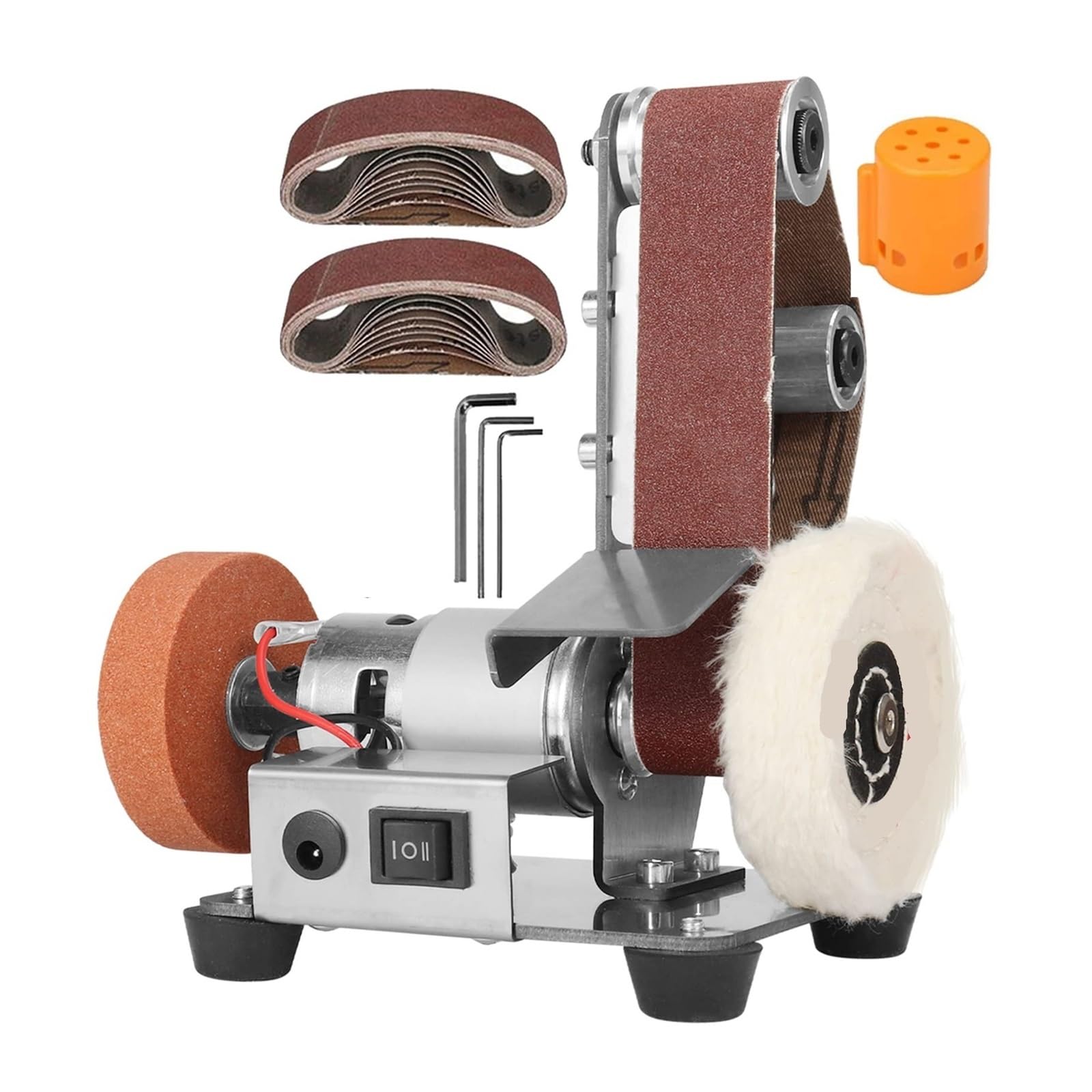 Csdasw A Mini Electric Belt Sander Desktop Vertical Polishing Machine Diy Ngle Grinder Sharpening Machine With 10Pcs Belt Jewellery Diy