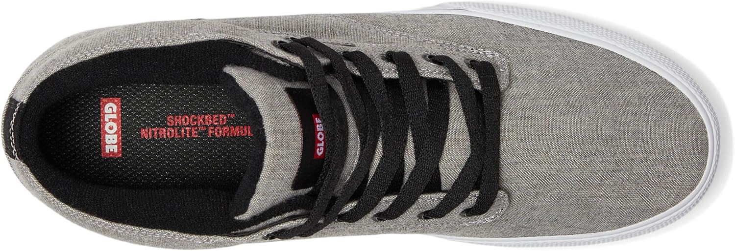 Globe Men's Motley Mid Skate Shoe, Grey Chambray, 7.5