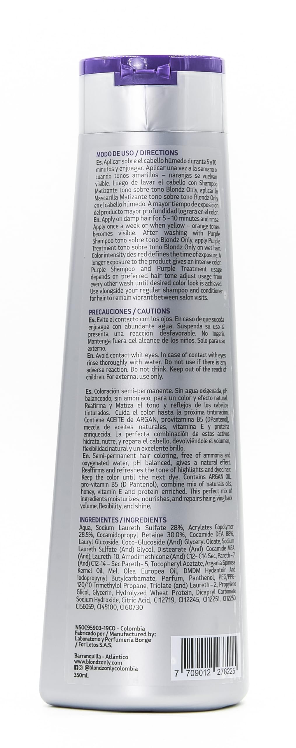 Blondz Only Silver Ash Blonde Hair Blue Toning Mask, 350 ml (Pack of 1) - Image 2