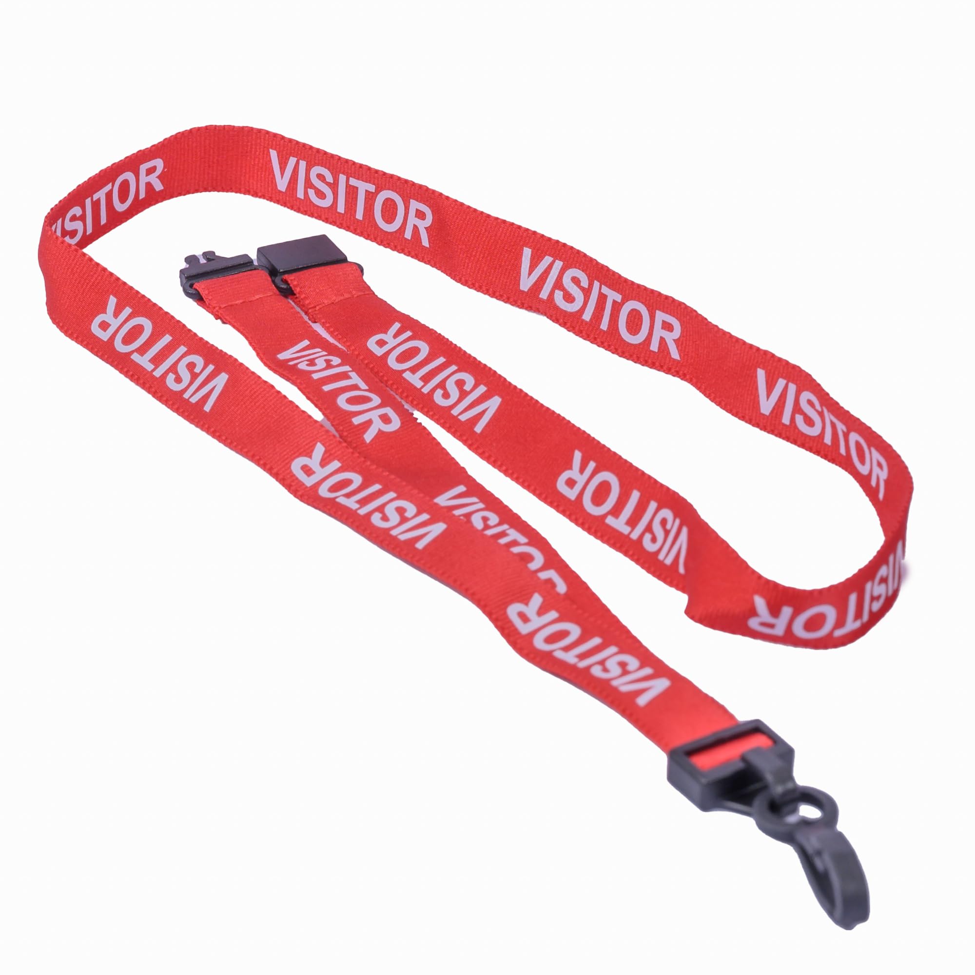 SKE-Direct® Visitor Lanyard Complete with Free Visitor Pass Size Clear Wallet (100, Red)
