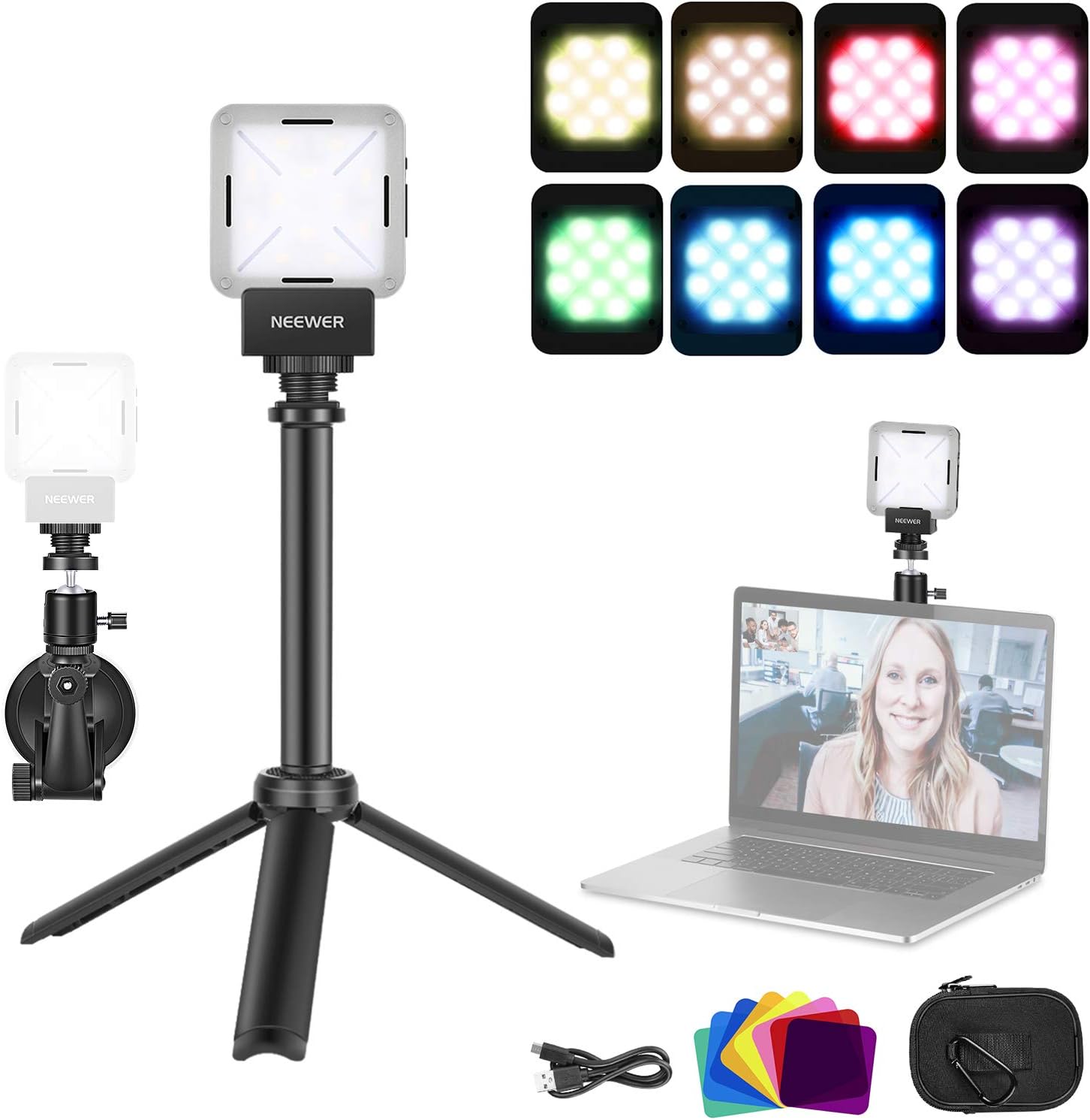 NeewerCN-160 LED Panel Torch Kit Adjustable Brightness: LED Torhce, Battery, USB Battery Charger and Carry Case for Canon, Nikon, Pentax, Sony DSLR Camera, DV Camcorders