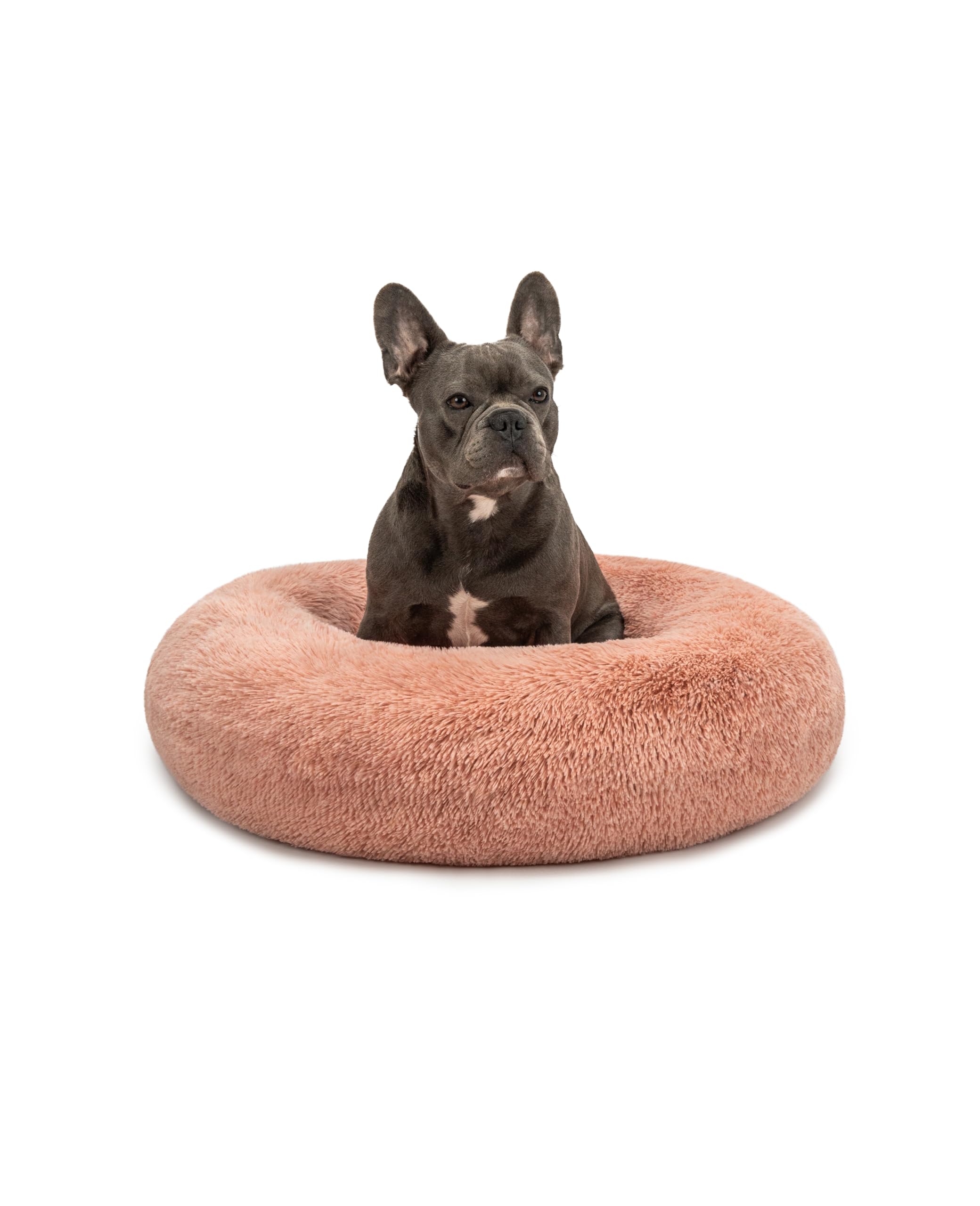lionto Donut Bed for Dogs and Cats, Round Dog Bed, Ø 70 cm, Pink