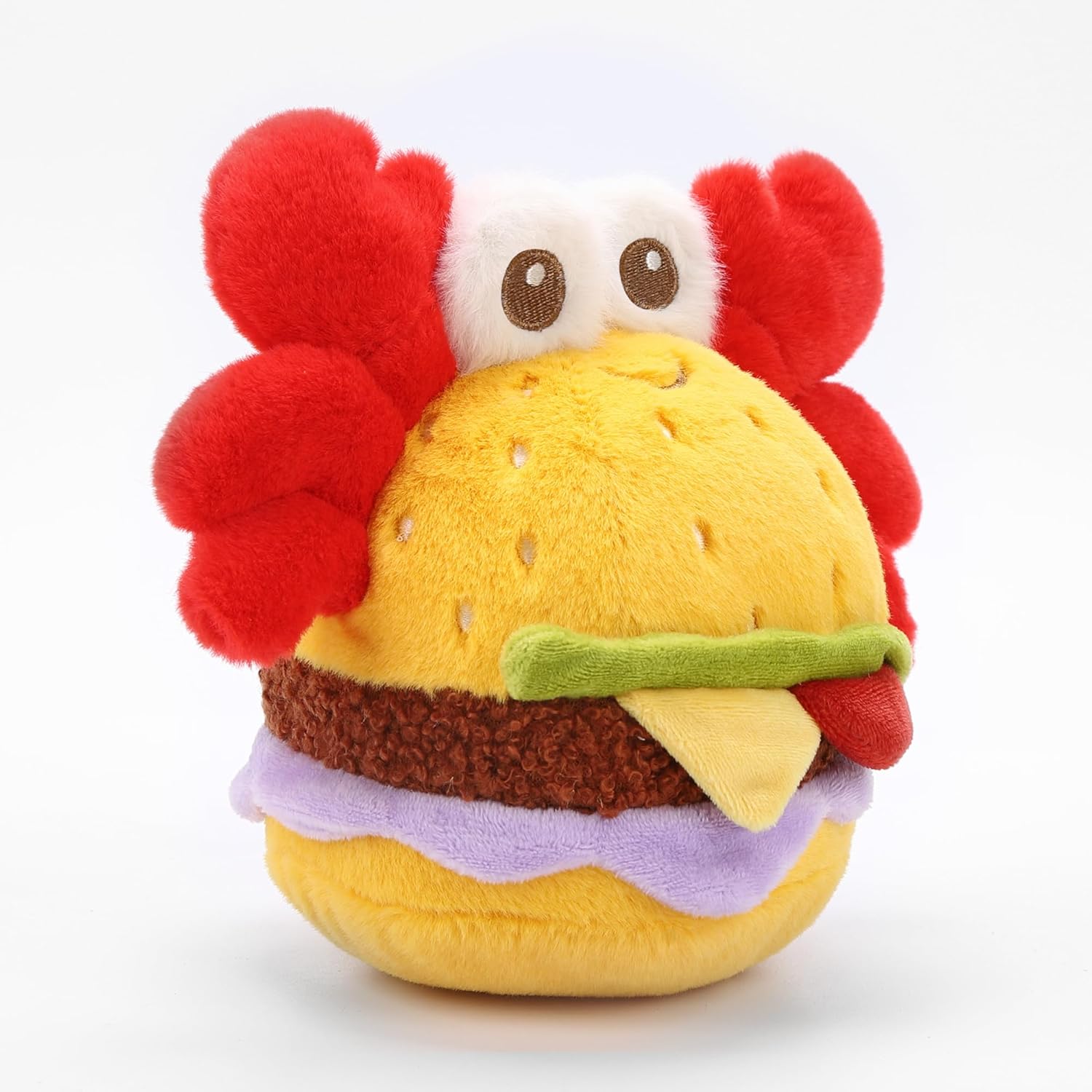 Amuseables Burger Stuffed Toy, 6.7 inches, Food Plush, Lively and Cute that is Perfect for Companionship or Gift-Giving - a Classic Children's Gift or Used as Decorative Ornaments