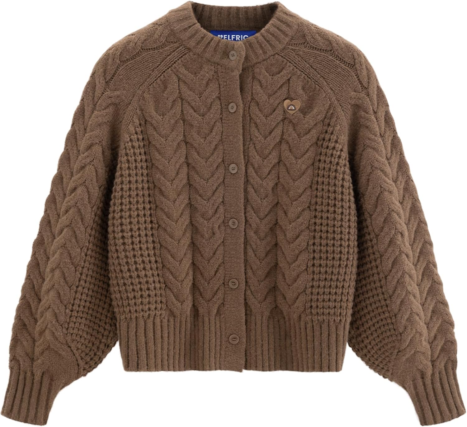 Aelfric Eden Chunky Cardigan Sweaters for Women Oversized Cable Knit Open Front Cardigans Long Sleeve Crewneck Trendy Outfits