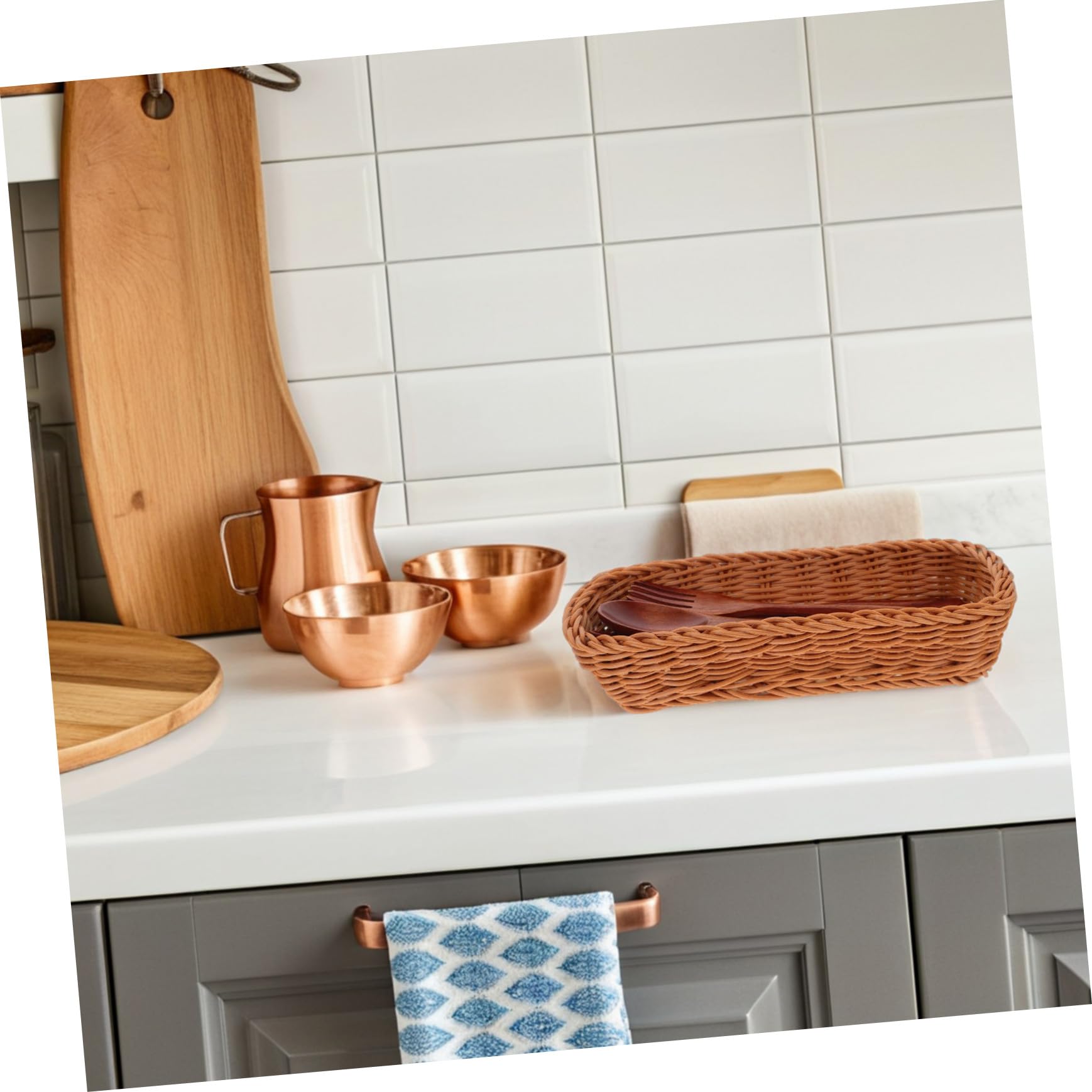 TOYANDONA Cesta para Cubiertos de Plástico PP Rectangular Compacta y Reusable para Almacenamiento de Palillos y Utensilios en Cocina