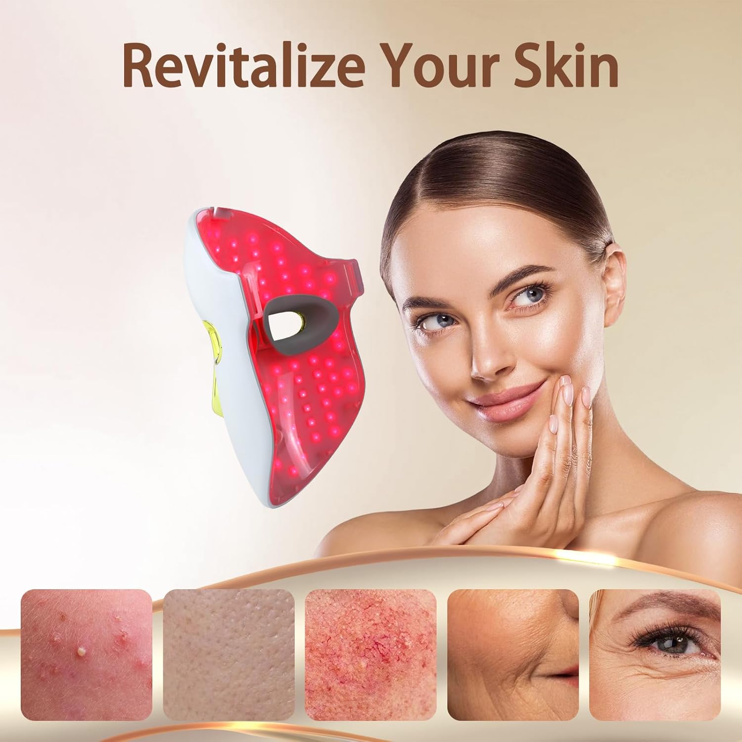 Red Light Therapy for Face Mask – LED Face Mask Light Therapy with Red Blue LED and Infrared Light, Anti-Aging, Blemish Repair Treatment - Image 3