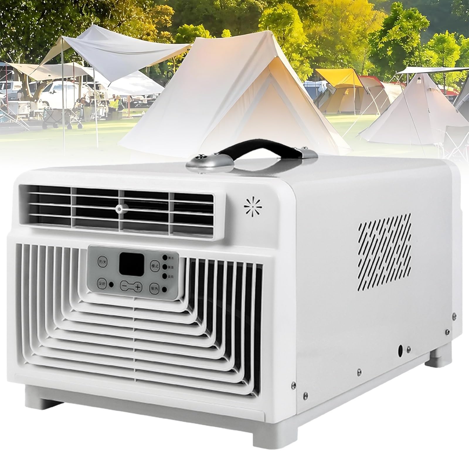 Compact Portable Air Conditioner 11x18 with Handle – 3400 BTU Small Travel-Friendly Tent AC Unit, 4-in-1 Quiet Compressor Air Cooler for RV, Van, Truck, Outdoor Picnic, BBQ