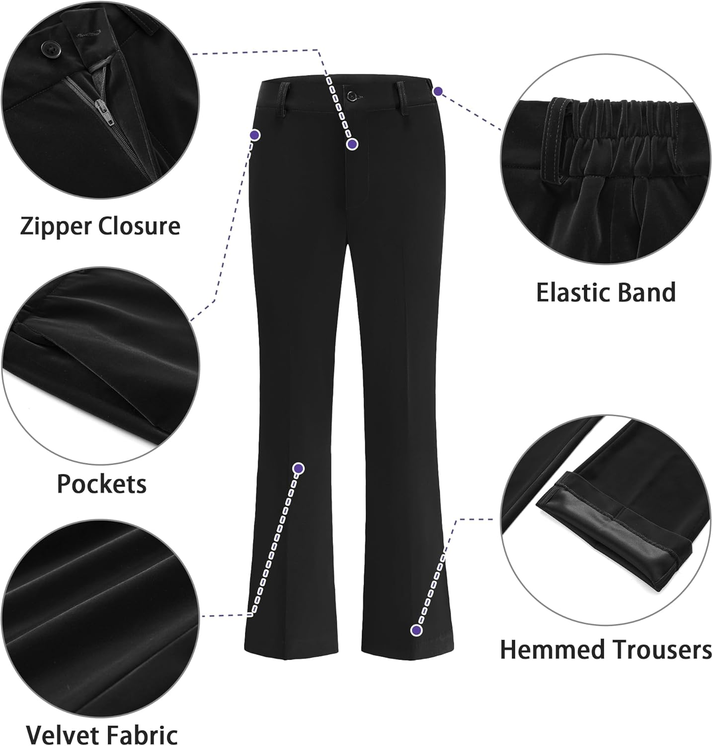 Women's Velvet Suit 2 Piece Set Satin Peaked Lapel Blazer Outfits for Women Wedding Party Business - Image 3