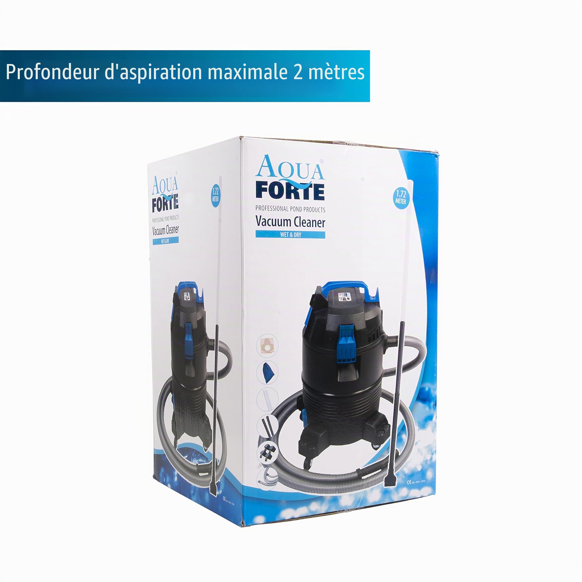 Aquaforte BassinAspirateur SecHumide, Schwarz