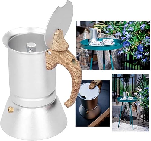 Miniatura 5 de KNOKR Cafetera, 150ml Coffee Maker Mocha Percolator Pot Stainless Steel Coffee Pot Induction Cooker Use Home Supplies