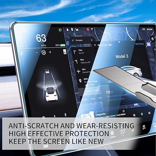 Miniatura 5 de LOOLZVELILOAP GlasTR EZ FIT - Protector de pantalla de vidrio templado diseñado para Tesla Model 3  Y, cristal transparente