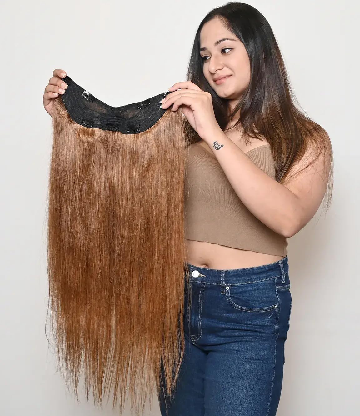 Majik V Shape Global Caramel Blonde Color Human Hair Extensions for Women and Girls with Hair Brush and Hair Clips (150 Gr... - Review, Price and Buying Guide
