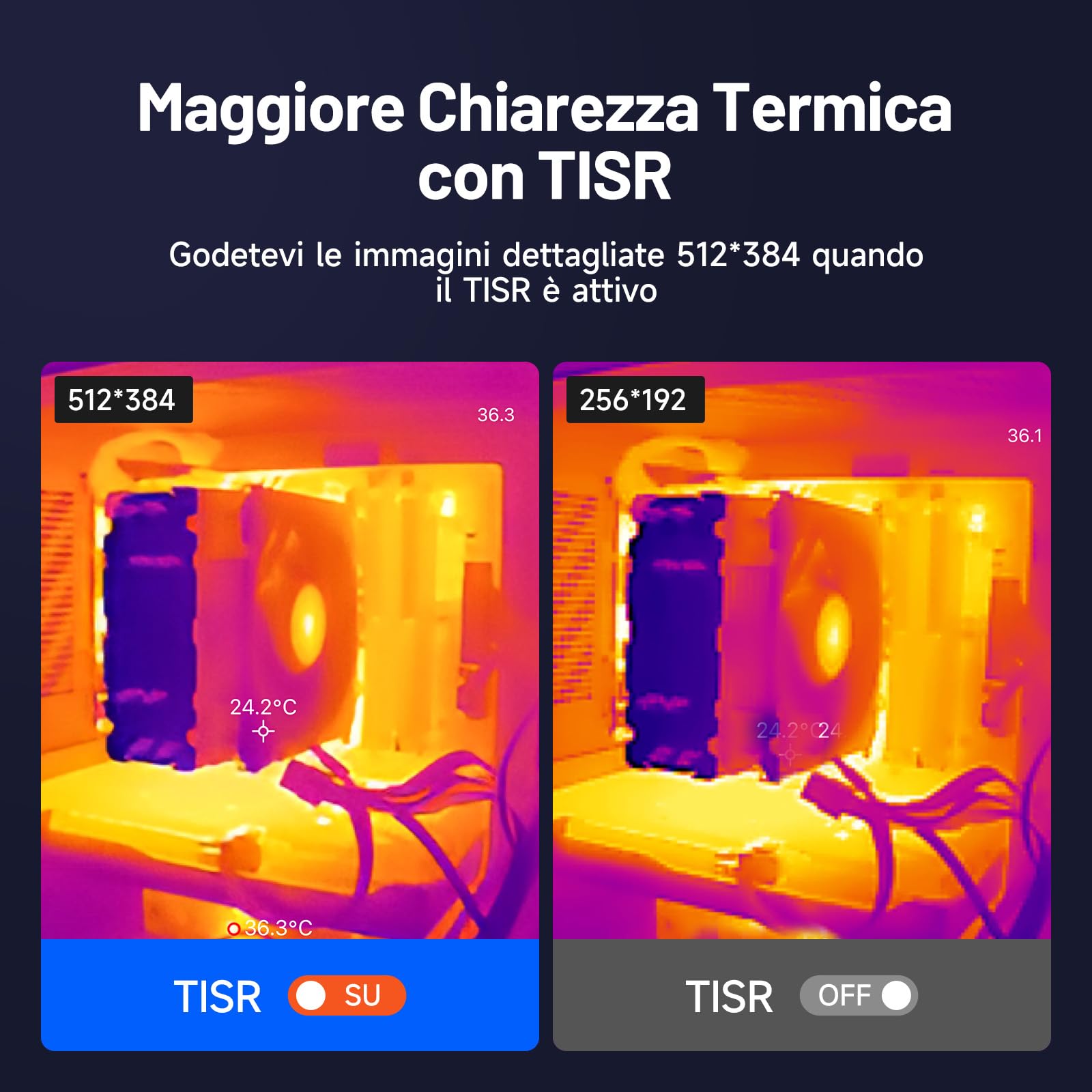 TOPDON TC001 Termocamera Professionale per Android, 512x384 TISR ad Altissima Risoluzione, Campo di Misura della Temperatura -20℃ a 550℃, Precisione 0.1℃