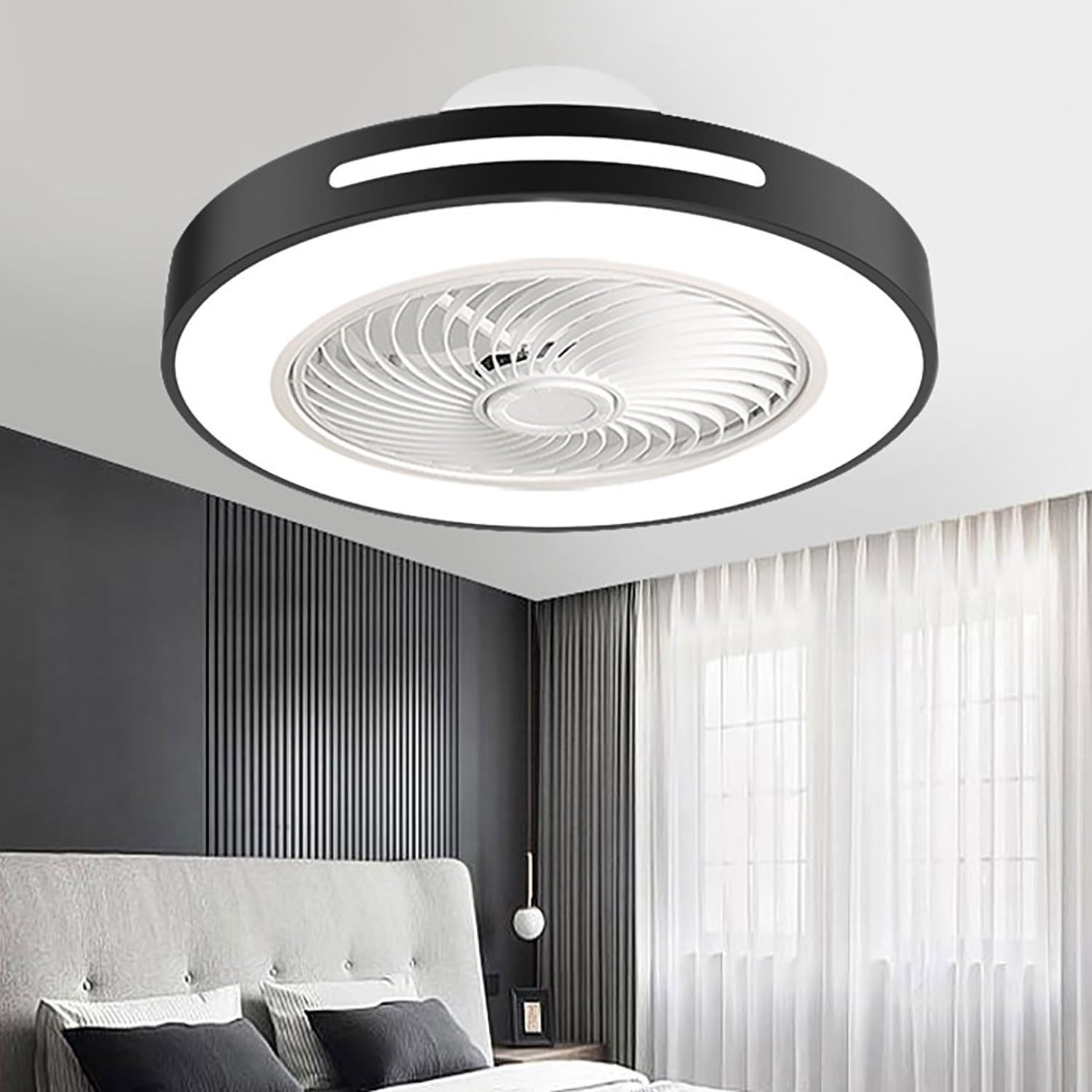 Ventilateur de plafond moderne blanc pour cuisine et salon pour des repas en toute fraîcheur