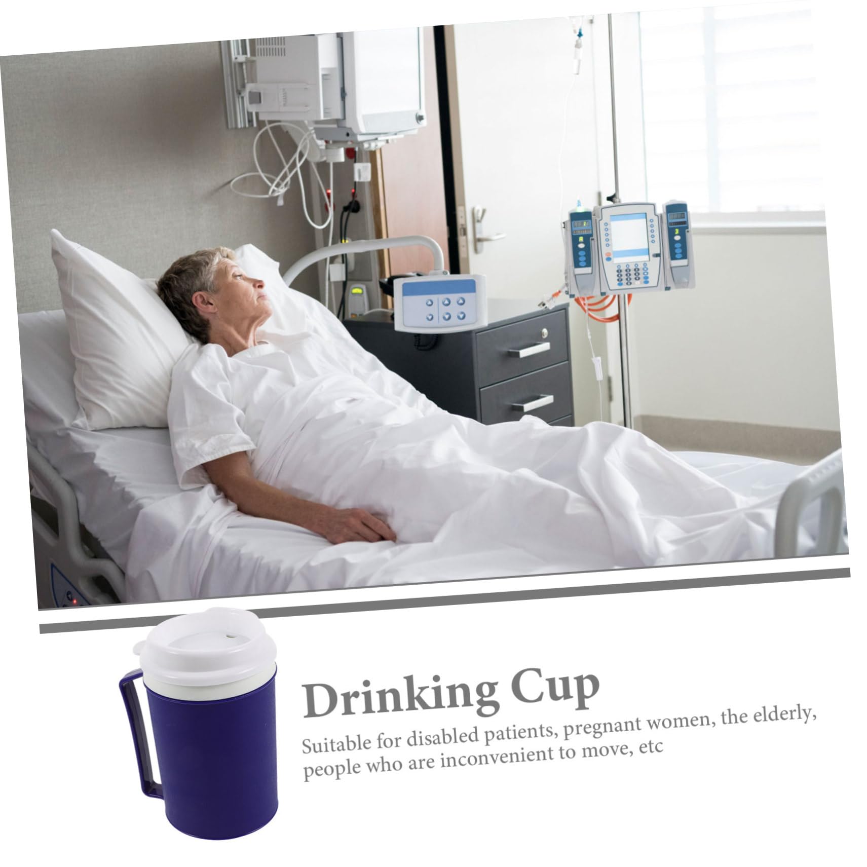 Healeved 3piezas Taza Antigoteo Para Pacientes Postrados y Ancianos Copa De Alimentación Líquida De Diseño Práctico y Seguro Para Cuidado De Personas Discapacidad y Dificultades La