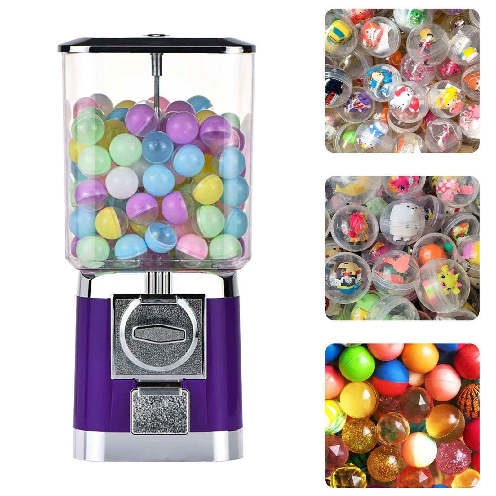 Spielzeug Kapseln Automat mit 200 Kapseln, Kommerzieller Candy Gumball Spender, Stabiler Mechanischer Verkäufer für Bälle, Party Arcade Spiel