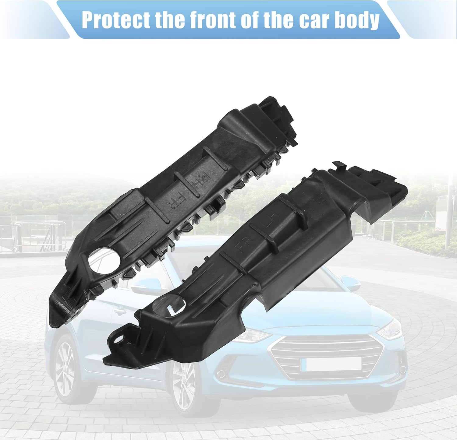 X AUTOHAUX 1 Pair Front Bumper Mounting Support Bracket for Hyundai Elantra 2019 2020 No.86514F2AA0/86513F2AA0 Left and Right Side